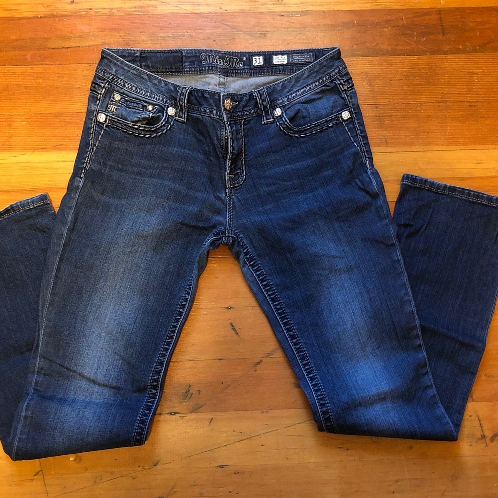 Miss Me Dark Blue Straight Leg Jeans